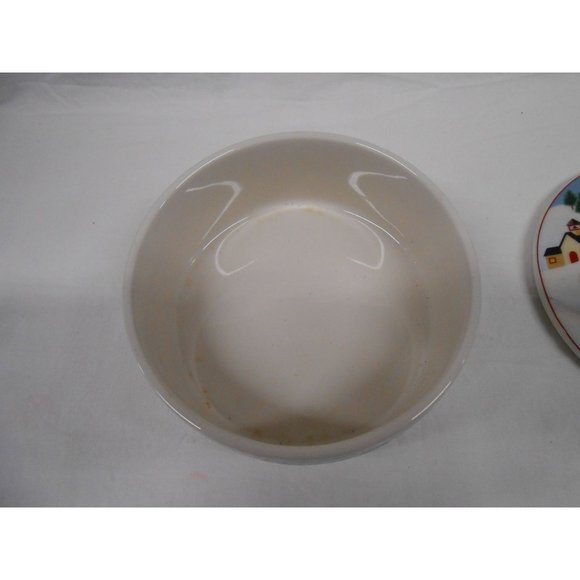 Mikasa Holiday Village Christmas Candy Dish with lid Trinket Box UTO70/683 Japan - Picture 6 of 9